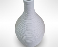 فازة / مزهرية - حامل زهور بوهيمي سيراميك شكل جرة ابيض مدور محزز مقاس 23.6 × 12.7 سم فازة / مزهرية - حامل زهور بوهيمي سيراميك شكل جرة ابيض مدور محزز مقاس 23.6 × 12.7 سم